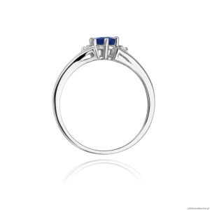 Pierścionek W0076 Szafir 0,50ct białe złoto