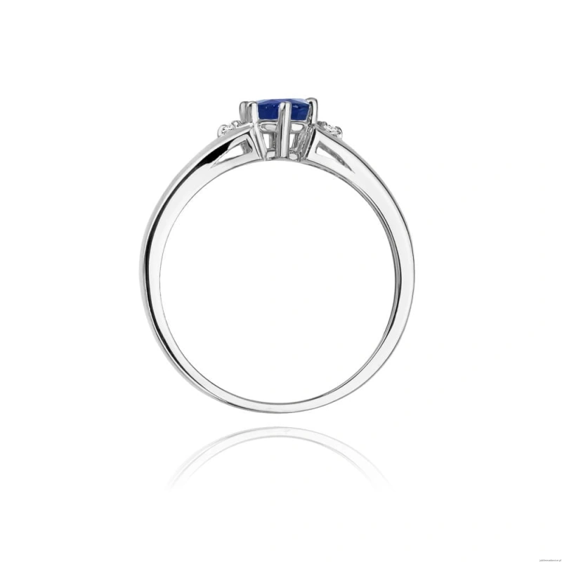 Pierścionek W0076 Szafir 0,50ct białe złoto