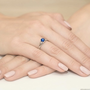 Pierścionek W0076 Szafir 0,50ct białe złoto