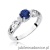 Pierścionek W014 Szafir 0,50ct białe złoto