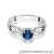 Pierścionek W014 Szafir 0,50ct białe złoto