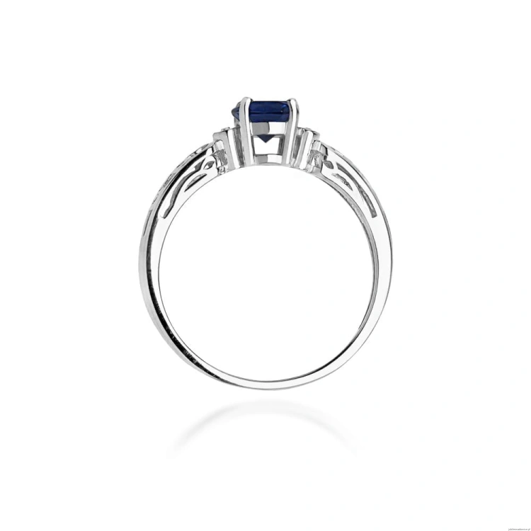 Pierścionek W014 Szafir 0,50ct białe złoto
