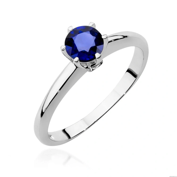 Pierścionek W557 Szafir 0,50ct białe złoto