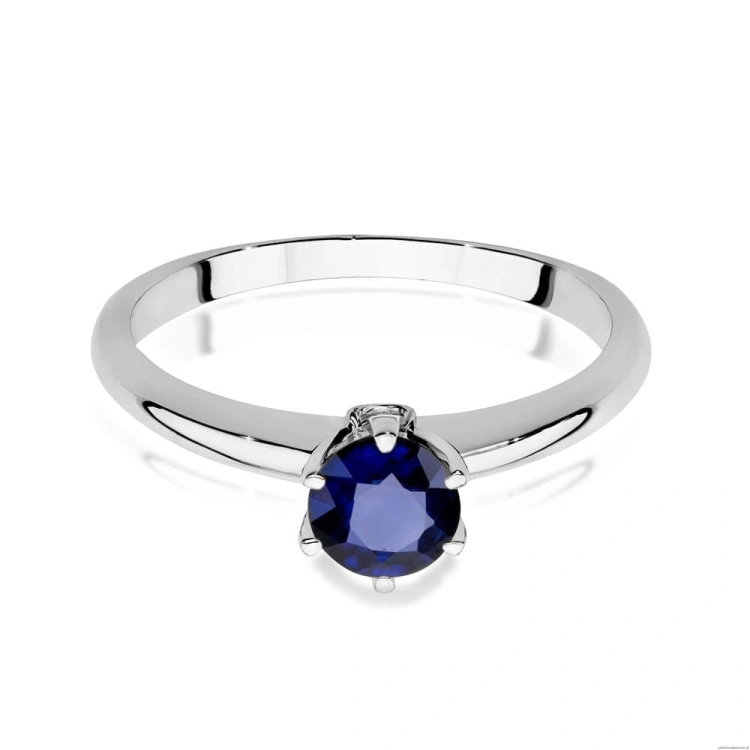 Pierścionek W557 Szafir 0,50ct białe złoto