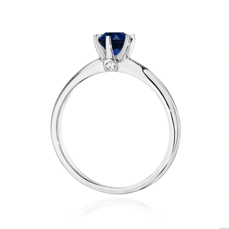 Pierścionek W557 Szafir 0,50ct białe złoto