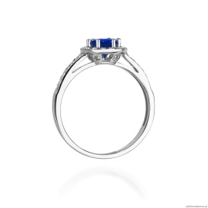 Pierścionek W087 Szafir 0,50ct białe złoto