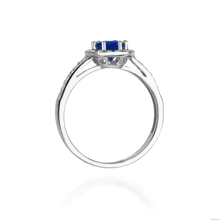 Pierścionek W087 Szafir 0,50ct białe złoto