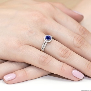 Pierścionek W087 Szafir 0,50ct białe złoto