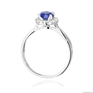 Pierścionek W538 Szafir 1,00ct białe złoto
