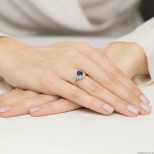 Pierścionek W538 Szafir 1,00ct białe złoto