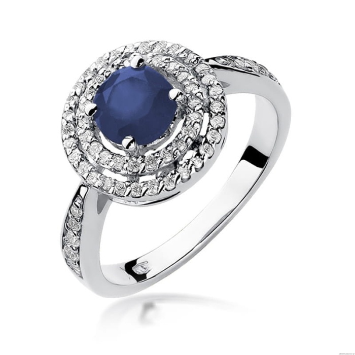 Pierścionek W274 Szafir 1,00ct białe złoto