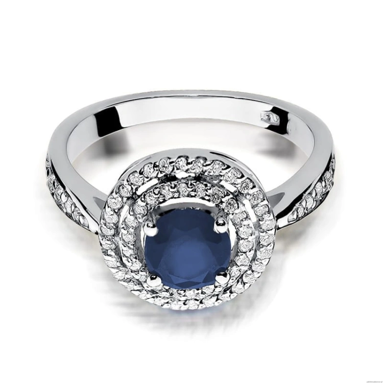 Pierścionek W274 Szafir 1,00ct białe złoto