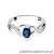 Pierścionek W028 Szafir 0,70ct białe złoto
