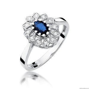 Pierścionek W354 Szafir 0,70ct białe złoto