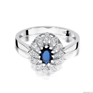 Pierścionek W354 Szafir 0,70ct białe złoto