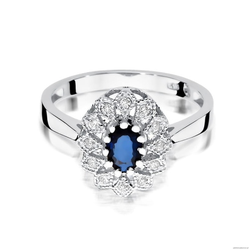 Pierścionek W354 Szafir 0,70ct białe złoto
