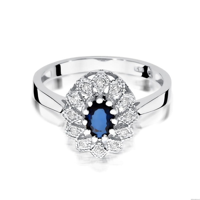 Pierścionek W354 Szafir 0,70ct białe złoto