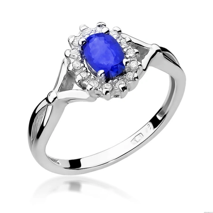 Pierścionek W182 Szafir 0,70ct białe złoto