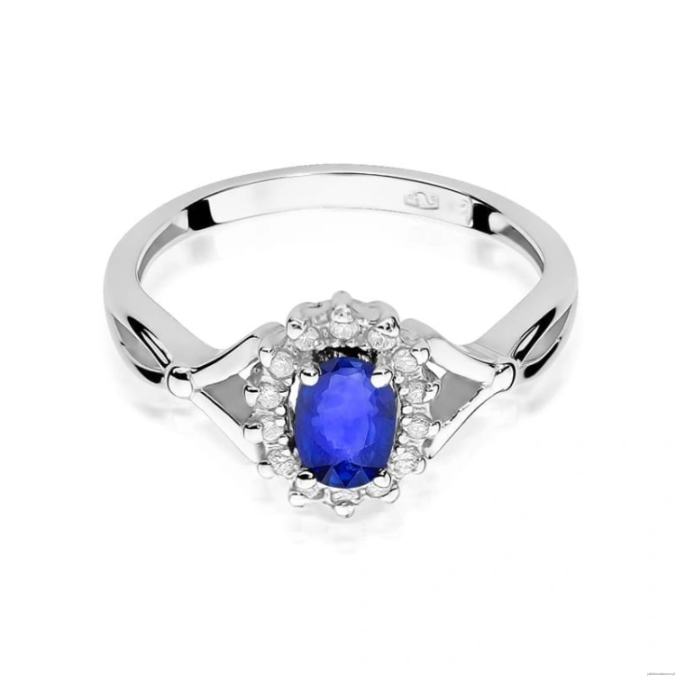 Pierścionek W182 Szafir 0,70ct białe złoto