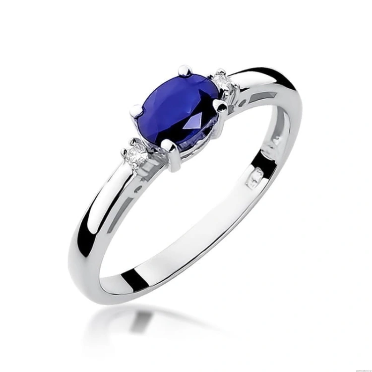 Pierścionek W006 Szafir 0,70ct białe złoto