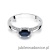 Pierścionek W006 Szafir 0,70ct białe złoto