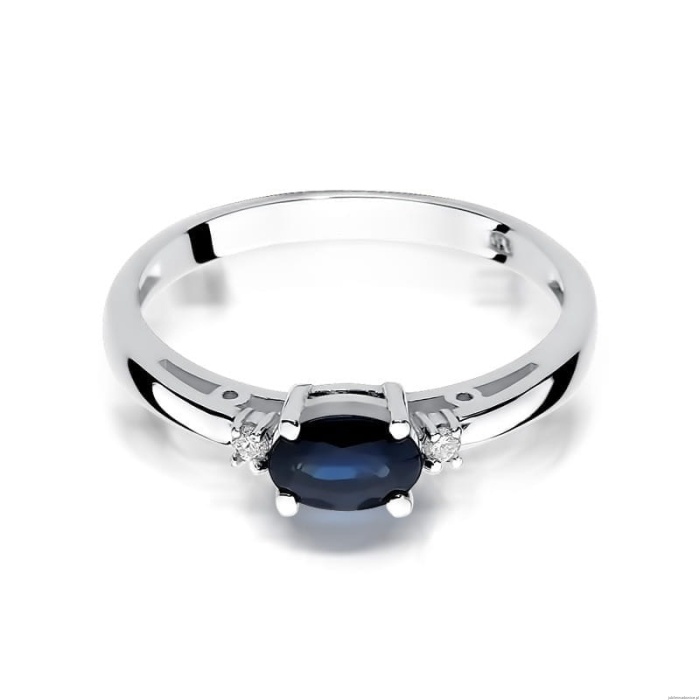 Pierścionek W006 Szafir 0,70ct białe złoto