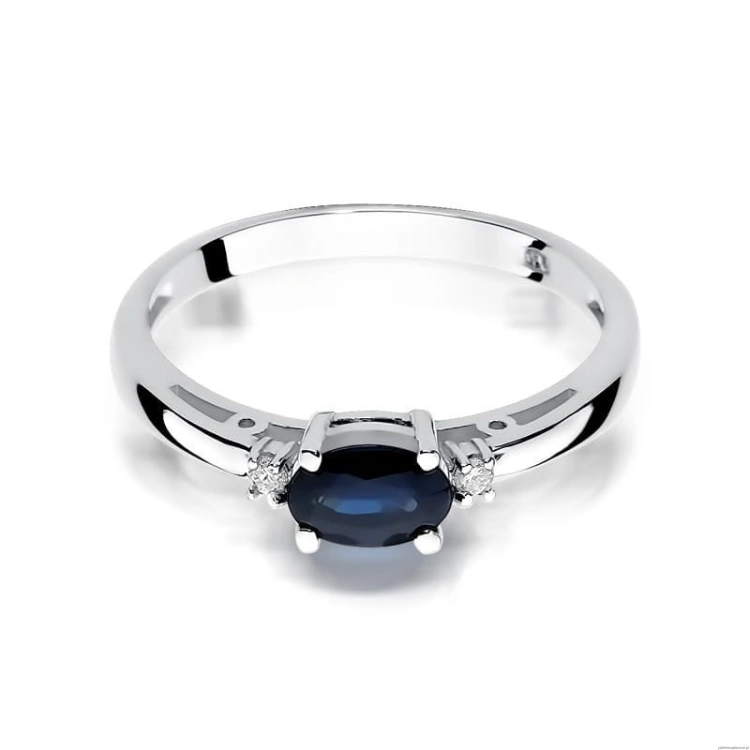Pierścionek W006 Szafir 0,70ct białe złoto