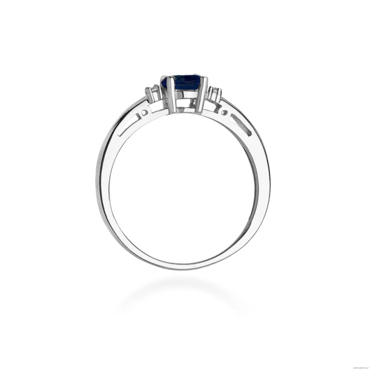 Pierścionek W006 Szafir 0,70ct białe złoto