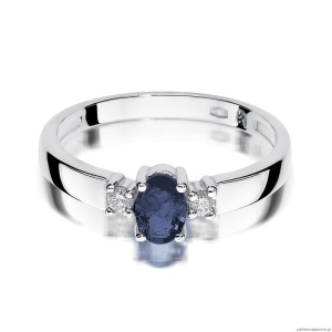 Pierścionek W264 Szafir 0,70ct białe złoto