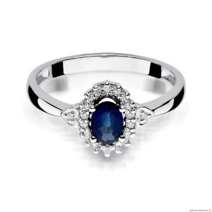 Pierścionek W312 Szafir 0,70ct białe złoto