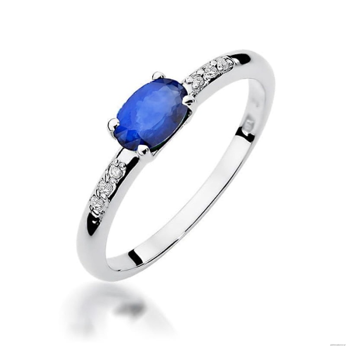 Pierścionek W077 Szafir 0,70ct białe złoto