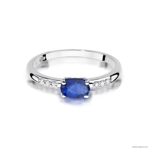 Pierścionek W077 Szafir 0,70ct białe złoto