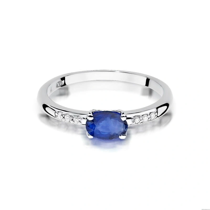 Pierścionek W077 Szafir 0,70ct białe złoto