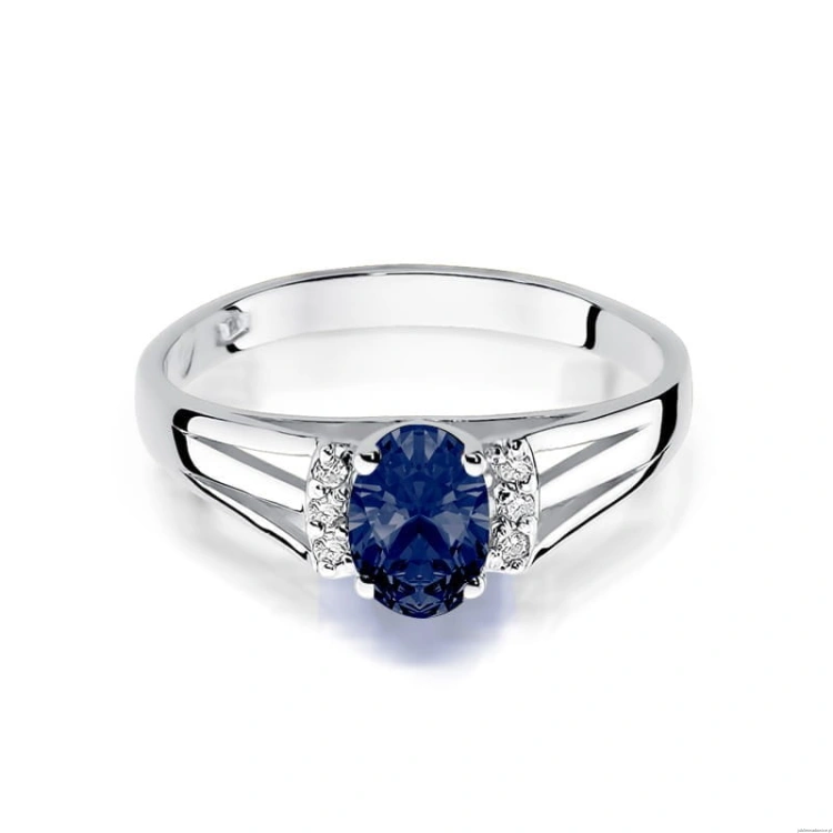 Pierścionek W005 Szafir 0,70ct białe złoto