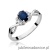 Pierścionek W019 Szafir 0,70ct białe złoto