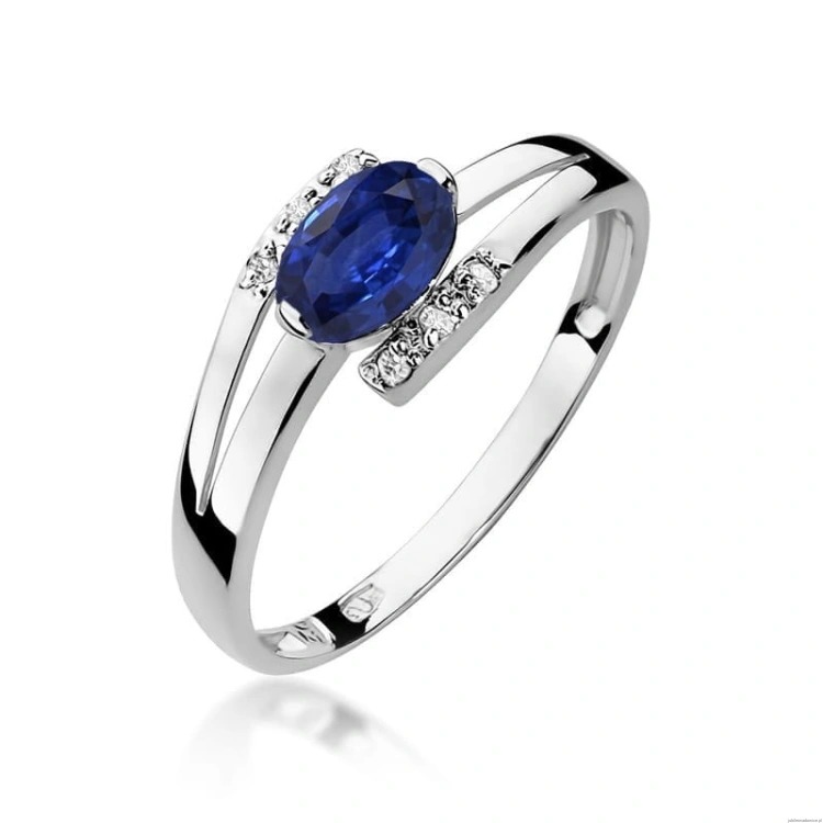 Pierścionek W119 Szafir 0,70ct białe złoto
