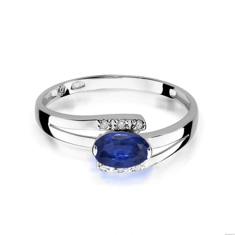Pierścionek W119 Szafir 0,70ct białe złoto