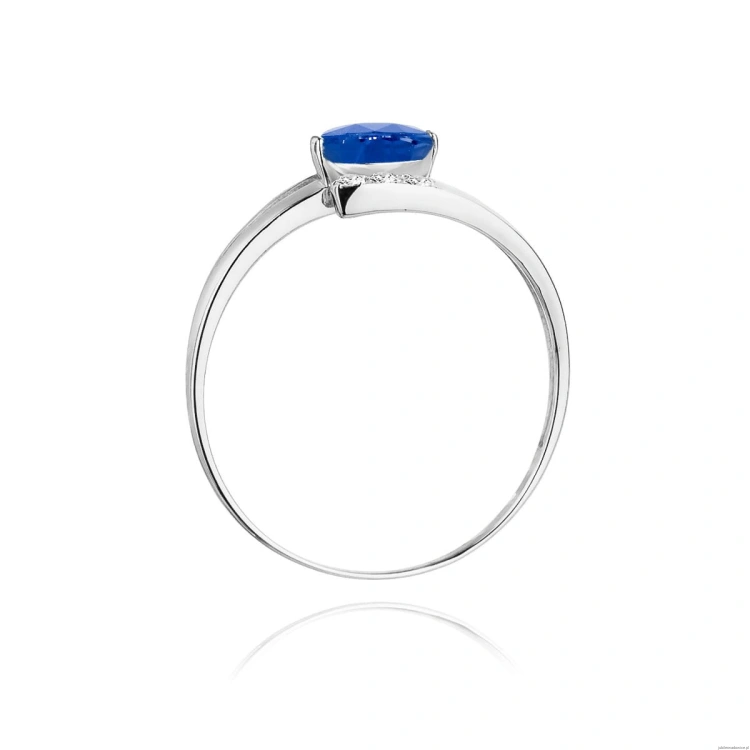 Pierścionek W119 Szafir 0,70ct białe złoto