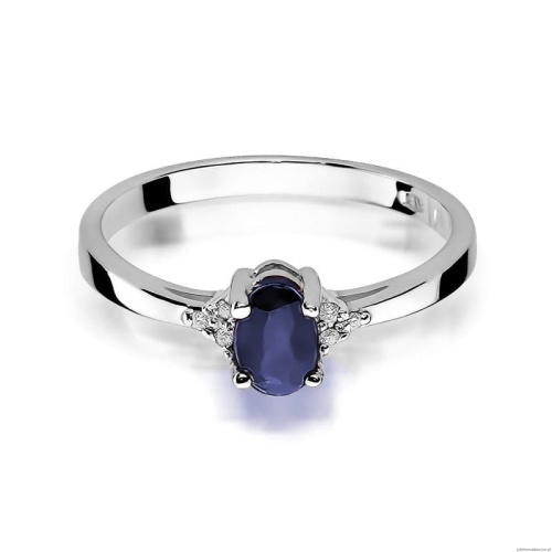 Pierścionek W301 Szafir 0,70ct białe złoto
