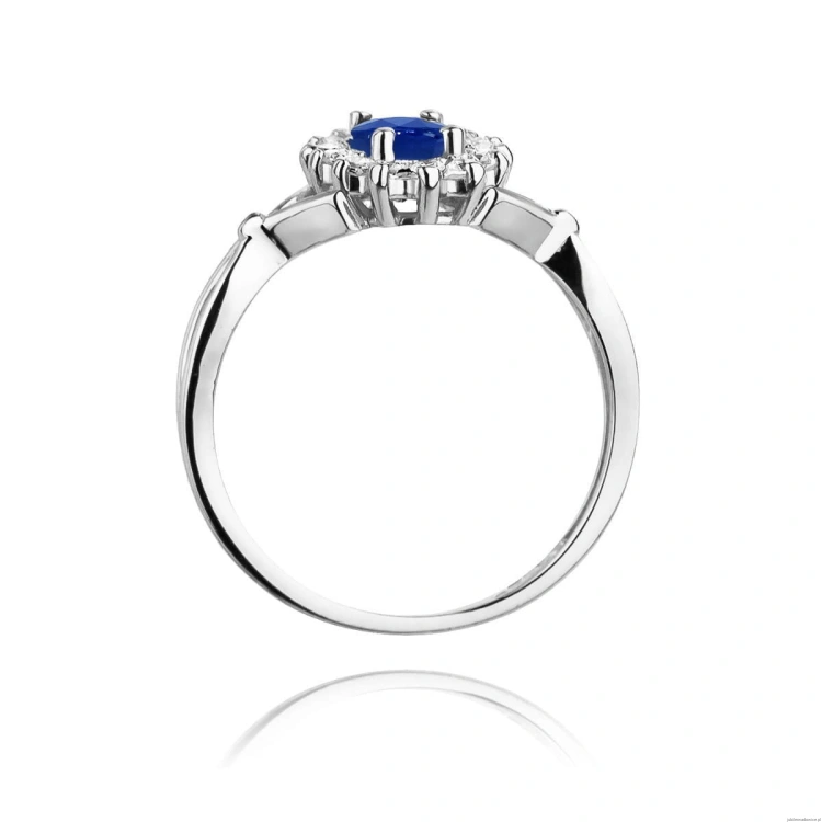 Pierścionek W182 Szafir 0,90ct białe złoto