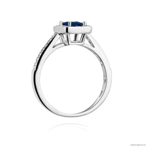 Pierścionek W403 Szafir 0,60ct białe złoto