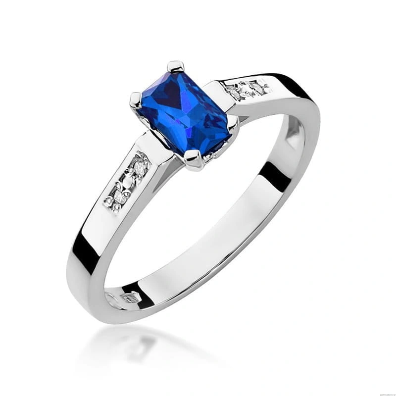 Pierścionek W078 Szafir 0,60ct białe złoto