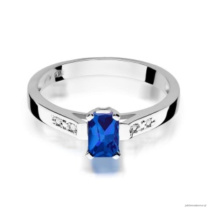 Pierścionek W078 Szafir 0,60ct białe złoto
