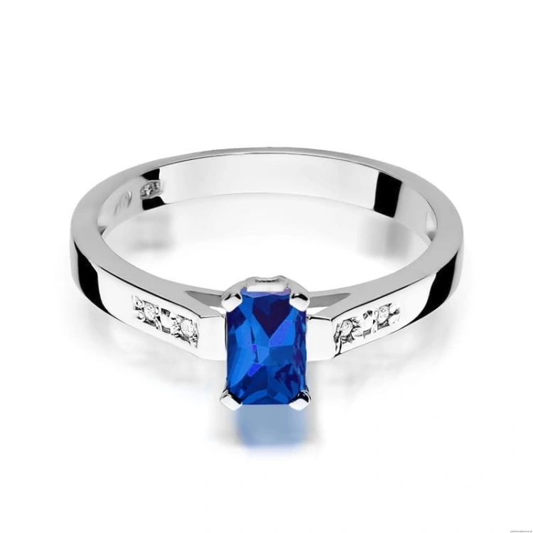 Pierścionek W078 Szafir 0,60ct białe złoto