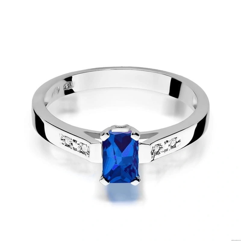 Pierścionek W078 Szafir 0,60ct białe złoto