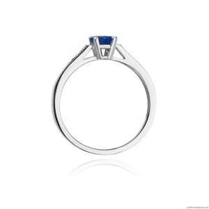 Pierścionek W078 Szafir 0,60ct białe złoto