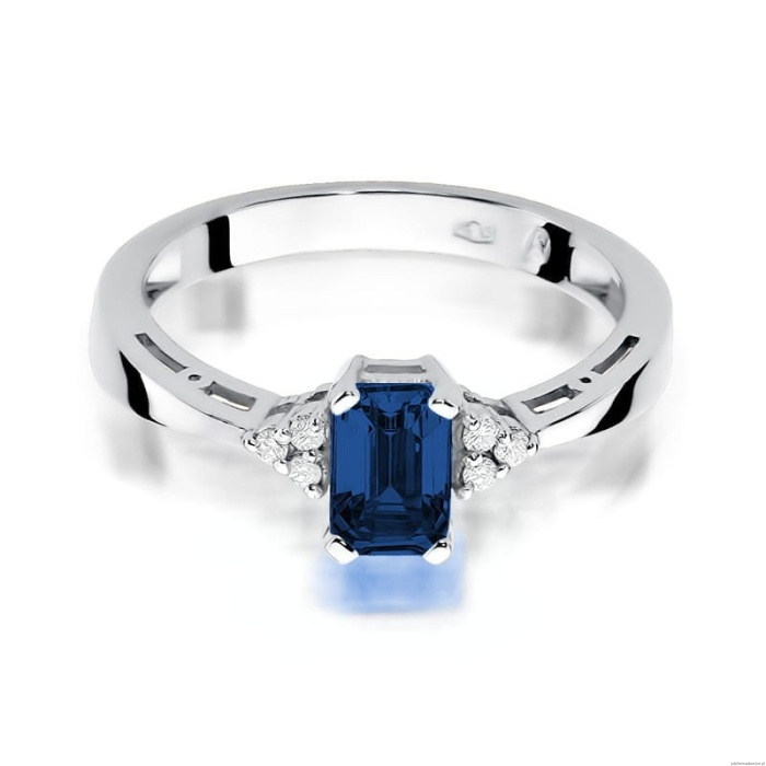 Pierścionek W002 Szafir 0,60ct białe złoto