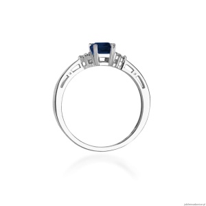 Pierścionek W002 Szafir 0,60ct białe złoto