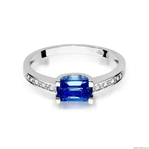 Pierścionek W105 Szafir 0,60ct białe złoto