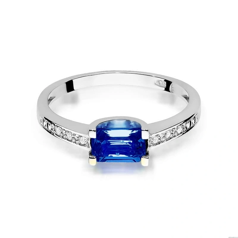 Pierścionek W105 Szafir 0,60ct białe złoto